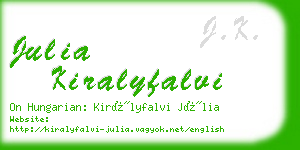 julia kiralyfalvi business card